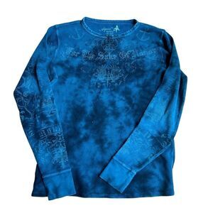 Y2K Affliction ? Henley Long Sleeve Top Size M